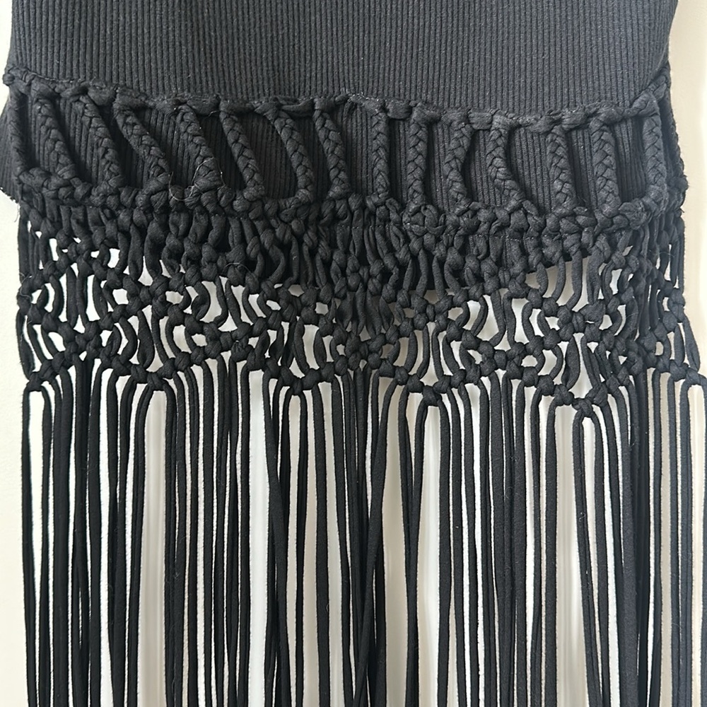 Zara black macrame fringe Top - Picture 4 of 9